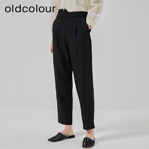 oldcolour2023春季新款高腰直筒气质通勤西装休闲裤女O12073236 商品图3