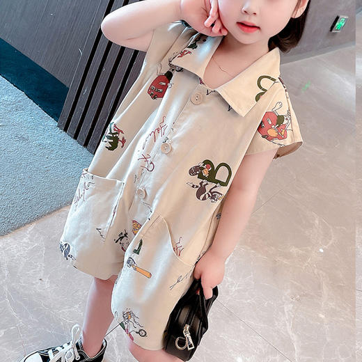 裁缝学苑TG104儿童连体衣纸样女童童装衣服夏婴儿服装打版裁剪图 商品图5