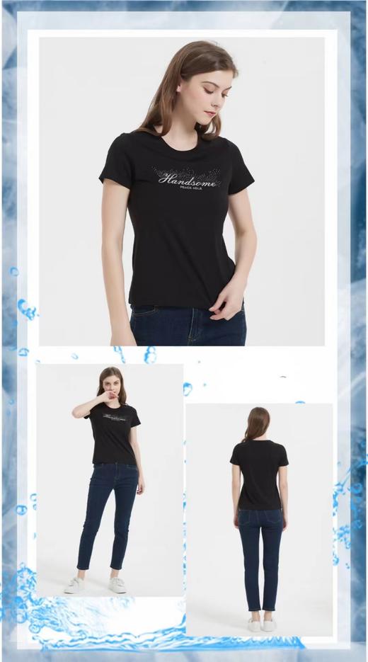 FF竹纤维女士竹棉印字短袖8047 商品图4