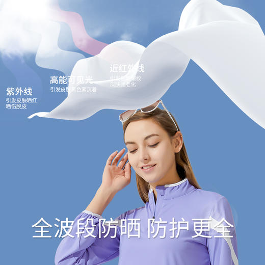 Supield素湃运动款防晒衣女夏季薄款防紫外线立领护颈紫色防晒服 商品图4