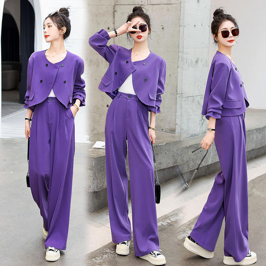 时尚简约大方气质优雅，收腰显瘦休闲修身两件套HR-ZYQ290 商品图0