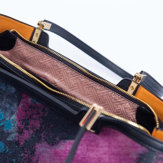 SAINTJOY/上久楷 宋锦女式拎包 蓝紫灰虹涧 BWW18A1901 商品图7