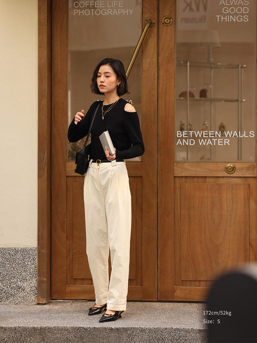 HeyDress天丝休闲裤女春季宽松显瘦高腰直筒裤白色百搭通勤裤子 商品图1