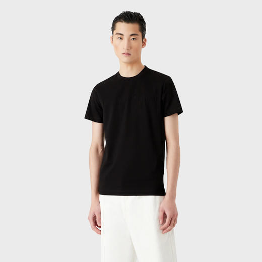 【三】EMPORIO ARMANI 阿玛尼 男士棉质圆领短袖T恤 黑色 8N1TD2 1JGYZ 0021 商品图1