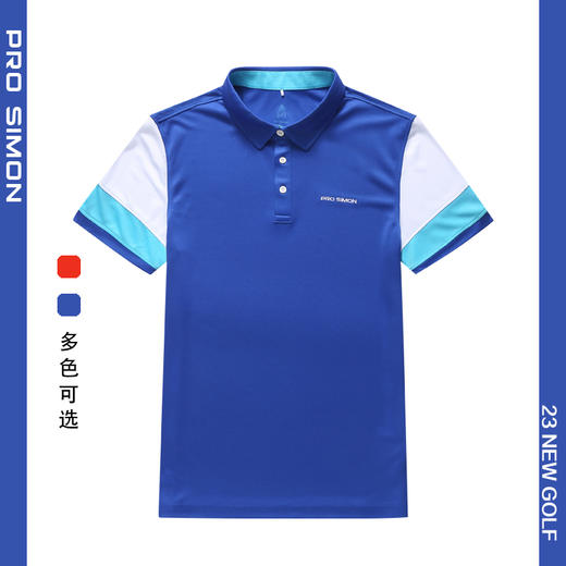 BMS-108A（PROSIMON高尔夫男款春夏短袖拼接风翻领Polo衫） 商品图0