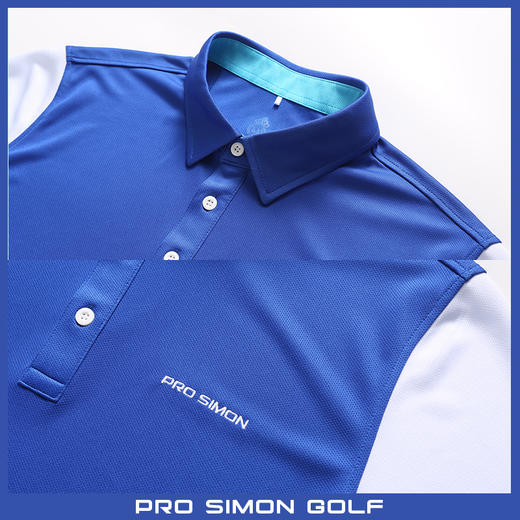 BMS-108A（PROSIMON高尔夫男款春夏短袖拼接风翻领Polo衫） 商品图2