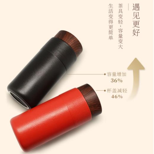 陆宝陶瓷杯子旋转随身杯泡茶活水茶杯饮水杯双层随手杯大容量陶杯 商品图3