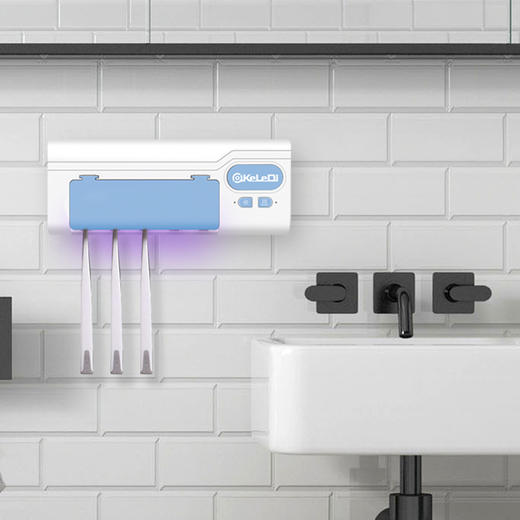 「三色可选！大容量款」全自动紫外线+烘干加热一体牙刷消毒盒生活电器 商品图1