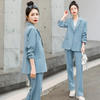 韩版宽松西装外套，显瘦开叉阔腿裤休闲两件套HR-XQ810 商品缩略图2