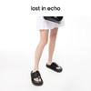 【下架】lost in echo 2023春夏新款鱼骨鞋面铆钉分趾拖鞋木底拖鞋 商品缩略图3