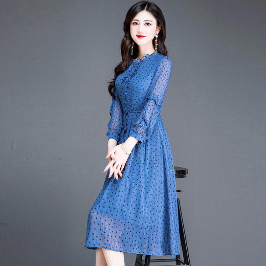 QYM 237731 -Y薄款印花裙中长款系带收腰A字裙 商品图1