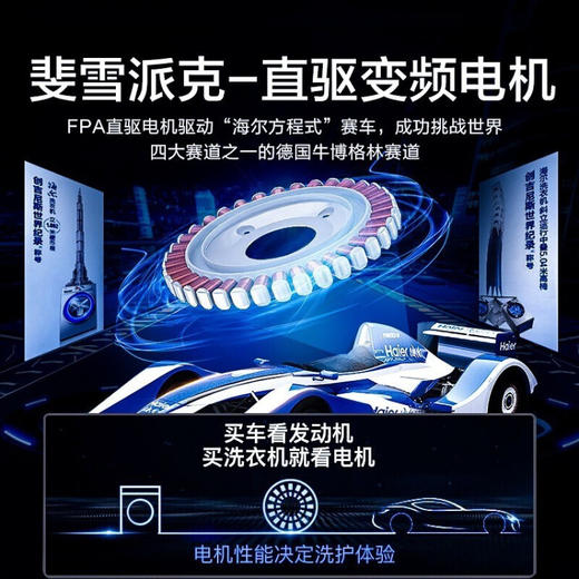 海尔洗烘套装上10KG下10KG 直驱变频 双擎热泵 智能投放WIFI物联 叠黛和美洗干护理机H9 Y10BD10U1 商品图5