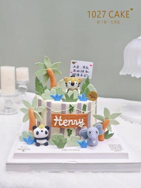 1027CAKE |  小动物蛋糕 半翻糖