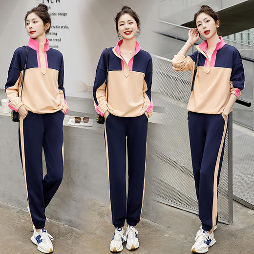 休闲运动撞色卫衣，束腿裤气质两件套套装HR-CPYY2315 商品图0