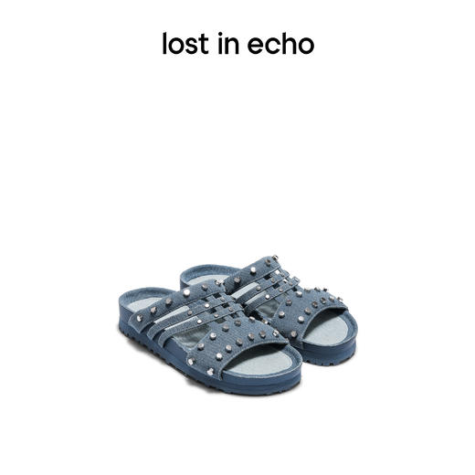 【下架】lost in echo 2023春夏新款六边形铆钉装饰勃肯拖鞋 商品图0