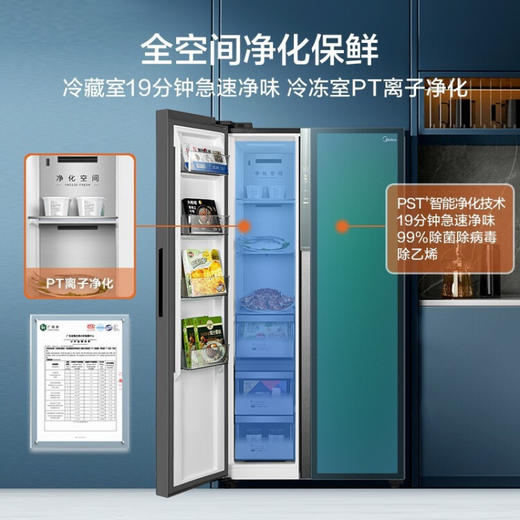 美的(Midea)600升对开门冰箱 一级双变频 19分钟急速净味除菌 独立母婴仓 智能家电 BCD-600WKGPZM(E) 商品图5