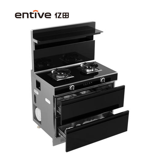 亿田（entive）ZM903X集成灶 保洁烘干柜 大容量烘干碗柜 集成灶一体灶家用防护 钢化玻璃台面 （天然气) 商品图2