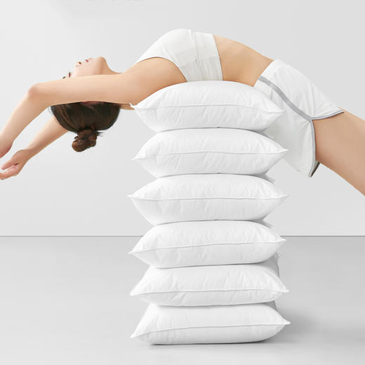 【2只装】护颈羽丝绒枕头、酒店款、久睡不塌陷、家用中高枕芯、一对装、48*74cm 商品图1