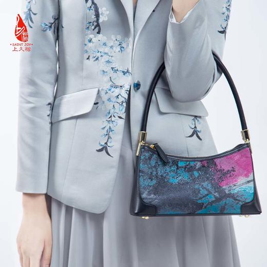 SAINTJOY/宋锦女式腋下包 虹涧蓝紫灰系列BWS21B1101 商品图0