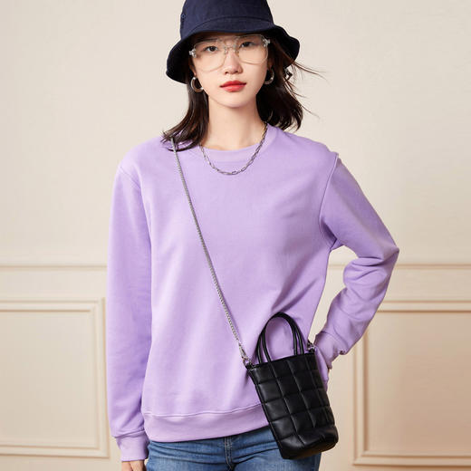 优选丨【圆领+连帽可选】【时髦百搭必备】春季卫衣女宽松套头圆领连帽套头衫上衣可情侣纯棉卫衣 商品图5