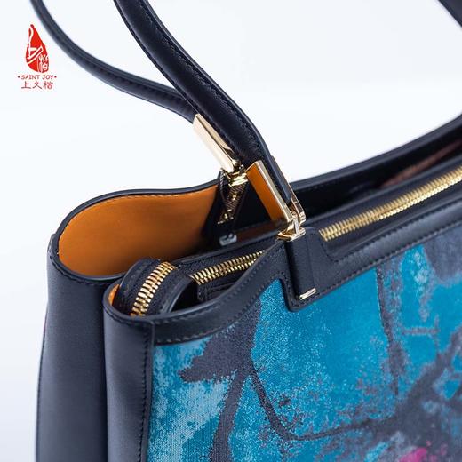 SAINTJOY/上久楷 宋锦女式拎包 蓝紫灰虹涧 BWW18A1901 商品图6