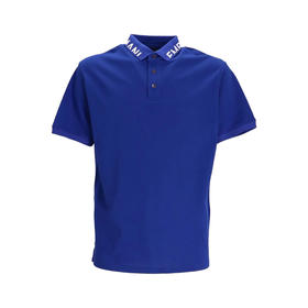 EMPORIO ARMANI 阿玛尼 男士标志衣领丝光珠地布短袖 Polo 衫 蓝色 3R1FG4 1JTKZ 09A2
