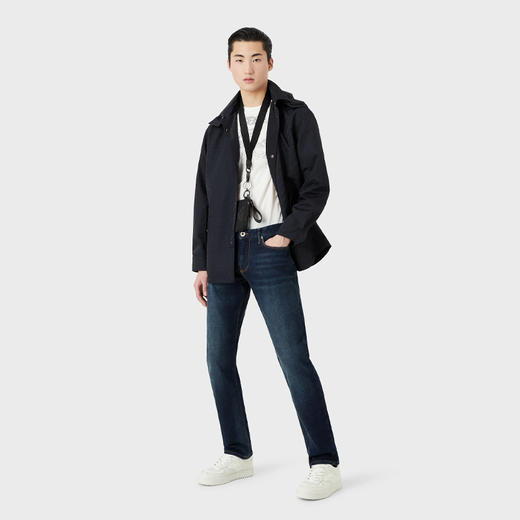 EMPORIO ARMANI 阿玛尼 男士棉质大号老鹰橡胶字母图案丝光平纹针织圆领短袖T恤 白色 3R1TV0 1JSAZ 0101 商品图3