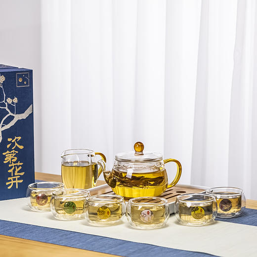 璃海匠心《次第花开》整套茶具礼盒套装 高硼硅耐热玻璃 商品图2