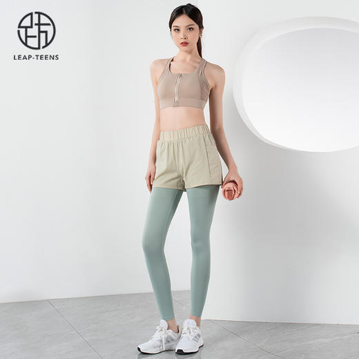 跃牌【欲动春风】系列前拉链运动内衣22749假两件高腰提臀瑜伽长裤22385（此款为欧码，建议拍小一码！） 商品图5