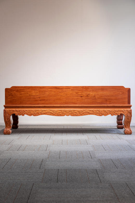 红桥红  家具严选  缅甸花梨（大果紫檀）【198 三弯腿双龙戏珠罗汉床 两件套】 商品图8