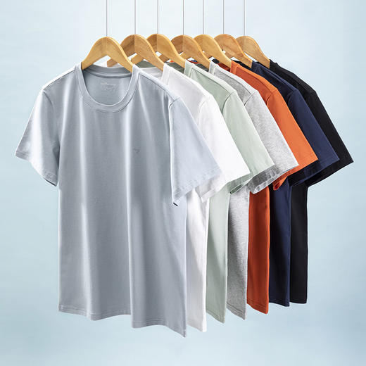 【冰柔棉T恤】柒牌男士短袖T恤夏季透气抗菌圆领打底衫124F70070 商品图2