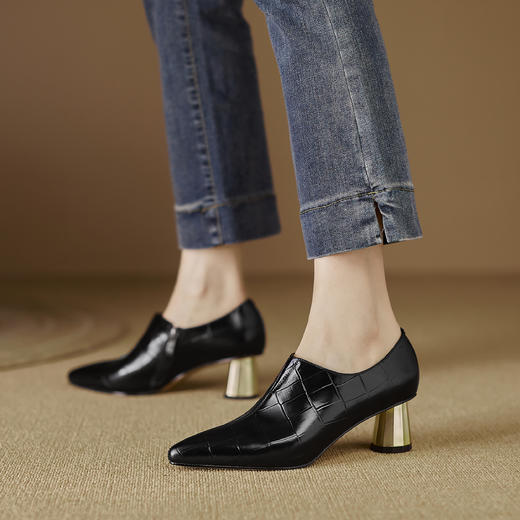 经典百搭，全真皮高品质气质款单鞋ND-15056S 商品图0