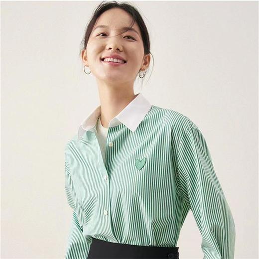 ZARA同厂爱心条纹衬衫/新疆棉弹力显瘦牛仔裤 商品图0