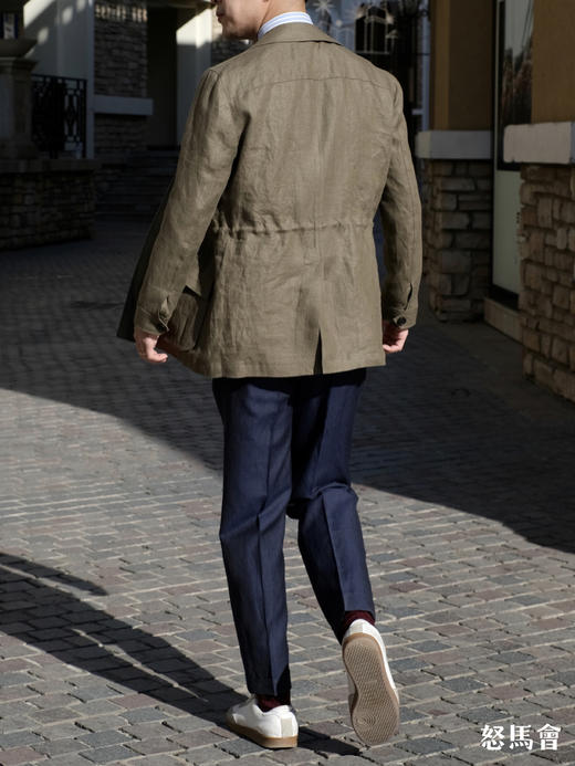 Baird Mcnutt 爱尔兰亚麻绿卡其野战夹克 商品图3