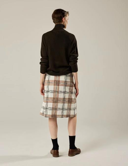 Margaret Howell  米白色手绘格纹A字裹裙 商品图6