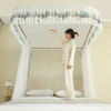 自然醒U型导轨蚊帐加密加厚轨道支架升降伸缩三开卧室家用落地2308HH 商品缩略图9
