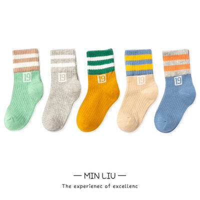 【5双质量不变款式随机】秋季宝宝袜子儿童中筒袜卡通男女童袜子1-12岁可穿棉质袜子 商品图5