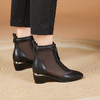 春夏新款，前拉链真皮网纱拼接坡跟网靴XYM-k742 商品缩略图2