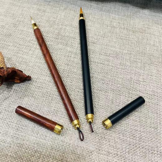 九紫一羊旅行毛笔 红檀兼毫&黑檀狼毫 商品图0