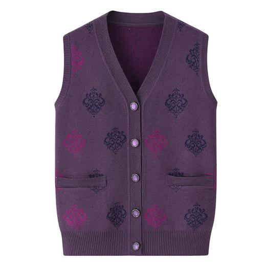 LX-969春秋冬装女马甲奶奶外穿马夹老太太针织开衫 商品图5