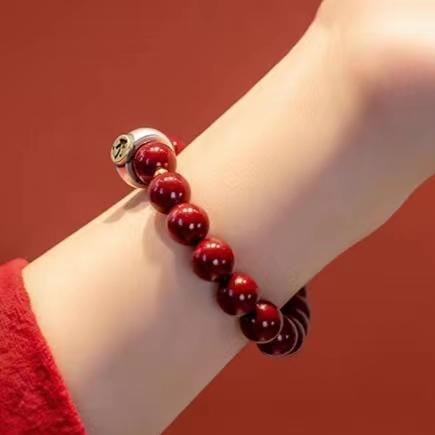 朱砂手串生肖手串 10mm 生肖龙龙手串蛇年手链复古礼物 商品图0