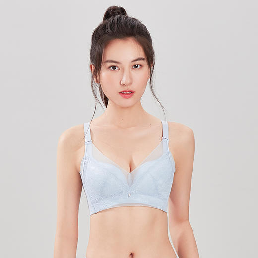 都市丽人舒软挺塑调整型内衣AB薄3/4杯蕾丝塑身文胸四排树脂胶圈LJ32C6 商品图0