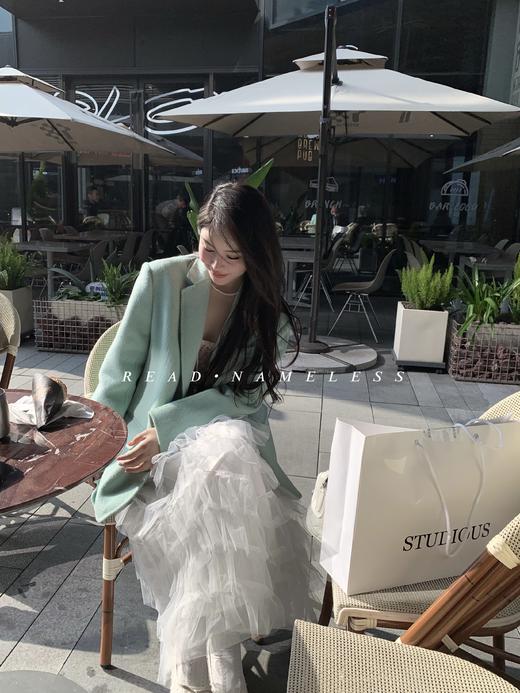 Read Nameless /薄荷绿高比例羊毛双面呢套装 商品图2