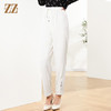 佐尔美2023新款 气质百搭抽绳松紧腰白色长裤E13KC47 商品缩略图0
