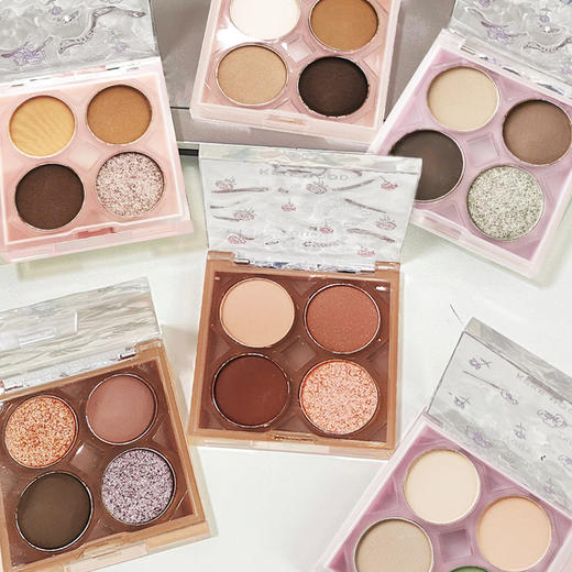 KeKeMood小碎花朵四色眼影学者百搭日常淡妆大地色珠光哑光细腻 商品图3