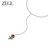 ZEGL设计师红玫瑰系列红色花朵项链女轻奢小众高级感锁骨颈链配饰 商品缩略图1