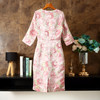 春秋新款，玫瑰油画提花基础圆领七分袖中腰修身女通勤连衣裙ZSM-230219 商品缩略图1