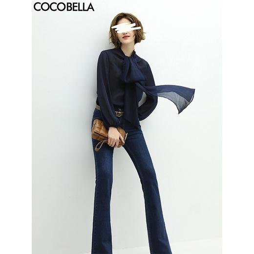 COCOBELLA【瑕疵】 高腰水洗牛仔裤女拖地大长腿喇叭裤PT806 商品图1