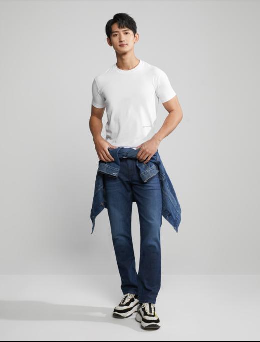 【海南专供价】CKJ春季新款男士经典交叠LOGO透气圆领修身短袖T恤J324127 商品图2