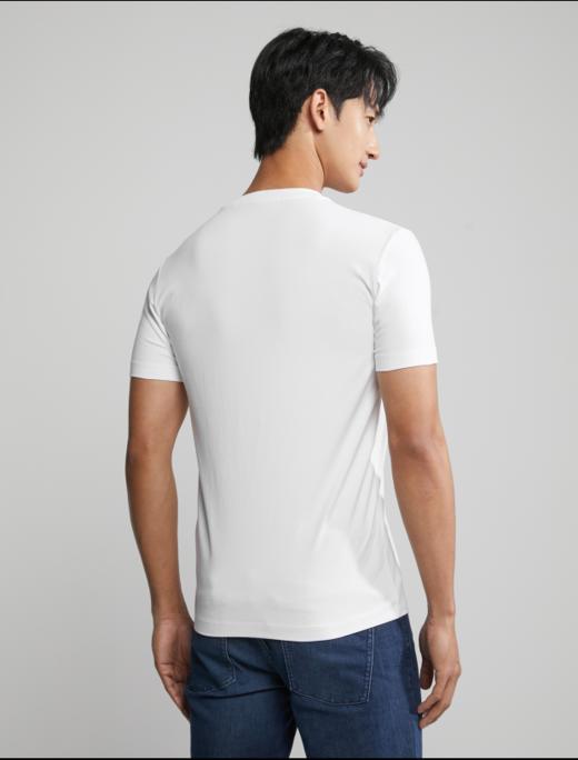 【海南专供价】CKJ春季新款男士经典交叠LOGO透气圆领修身短袖T恤J324127 商品图1